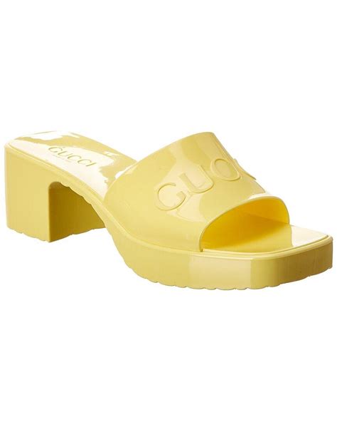 pursuit gucci slides blue and yellow